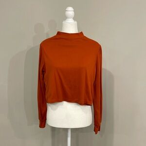 Rust Colored Mock Turtleneck Top